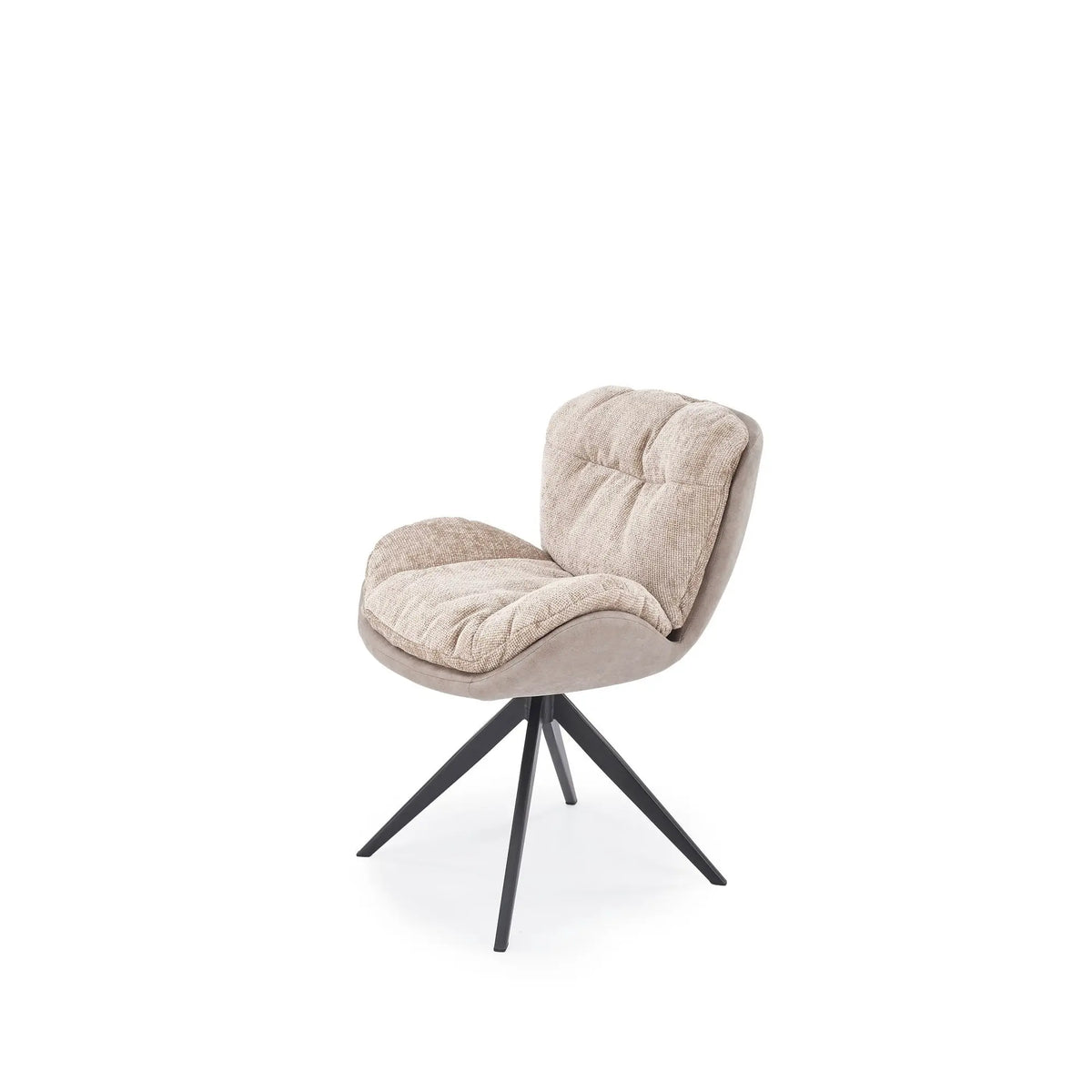 Scaun rotativ K599, bej/negru, stofa/piele ecologica/metal, 62x67x85 cm