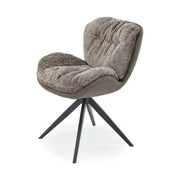 Scaun rotativ K599, gri/negru, stofa/piele ecologica/metal, 62x67x85 cm