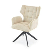Scaun rotativ K601, bej/negru, stofa/metal, 57x64x90 cm