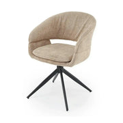 Scaun rotativ K602, cappuccino/negru, stofa/metal, 57x62x82 cm