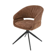 Scaun rotativ K602, maro/negru, stofa plusata/metal, 57x62x82 cm