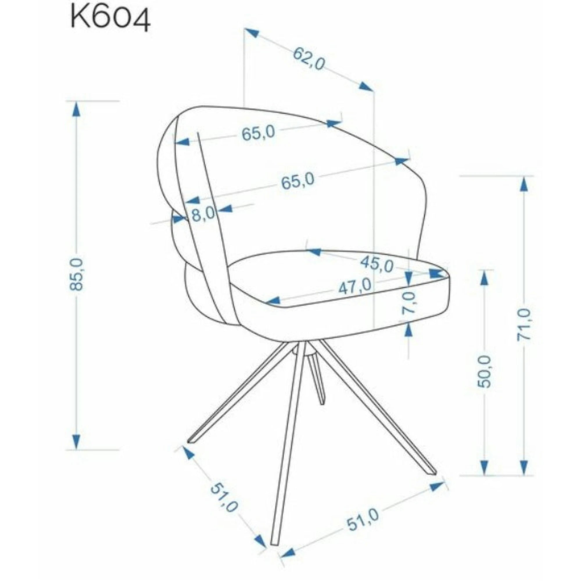 Scaun rotativ K604, gri/negru, stofa/metal, 65x62x85 cm