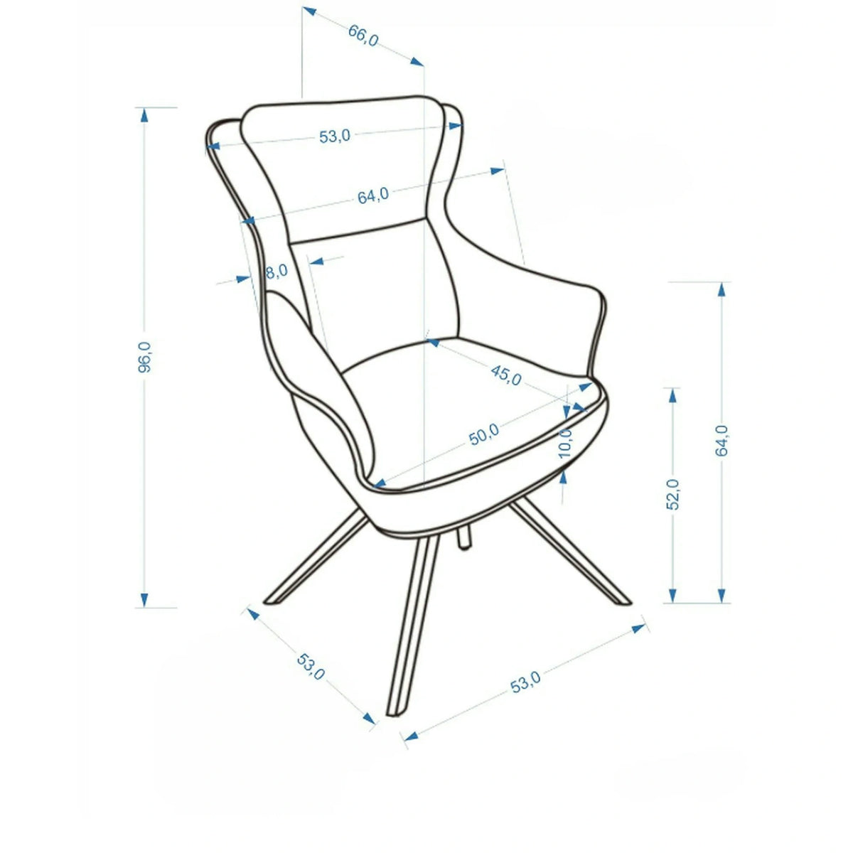 Scaun rotativ K611, grej, piele ecologica/stofa, 64x66x96 cm