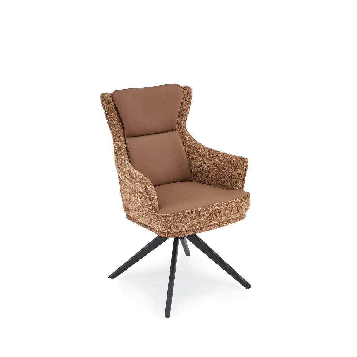 Scaun rotativ K611, maro, piele ecologica/stofa, 64x66x96 cm