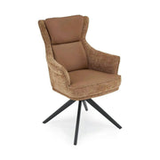 Scaun rotativ K611, maro, piele ecologica/stofa, 64x66x96 cm