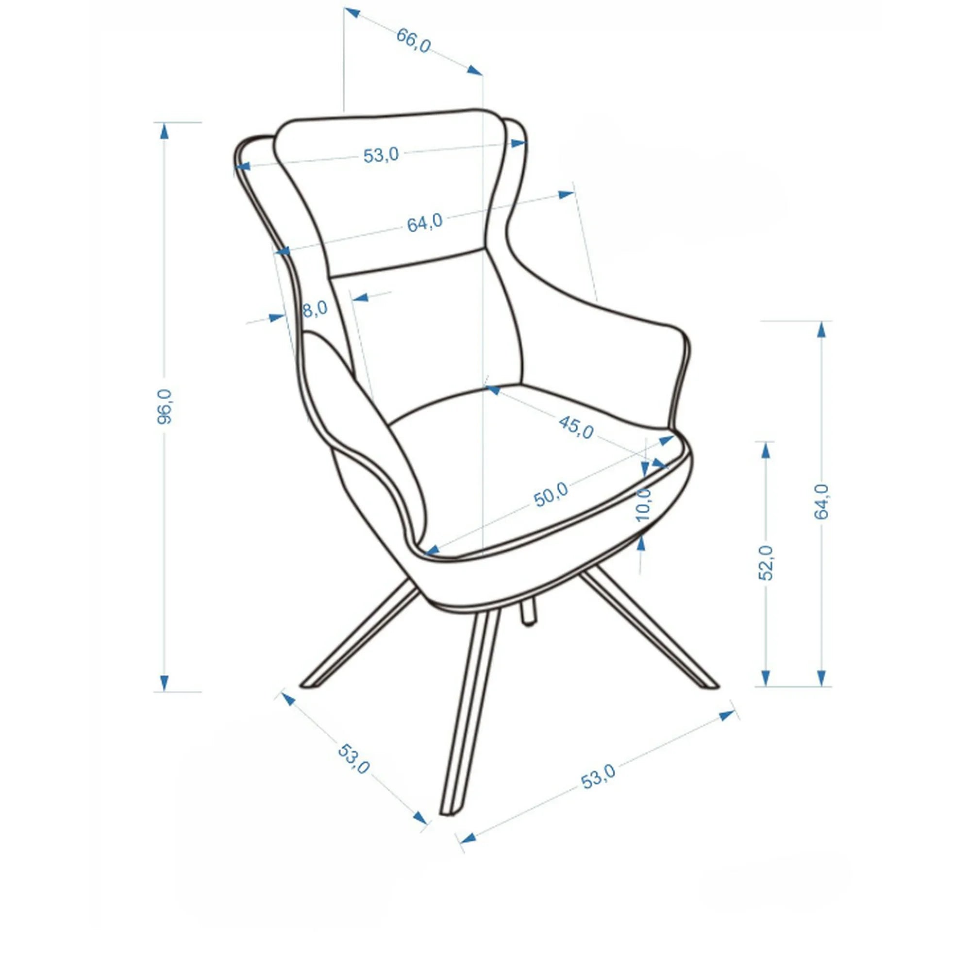 Scaun rotativ K611, maro, piele ecologica/stofa, 64x66x96 cm