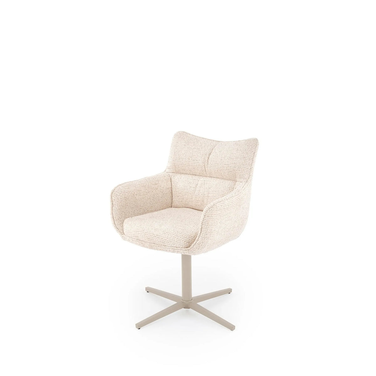 Scaun rotativ K614, bej/casmir, stofa/metal, 60x63x87 cm