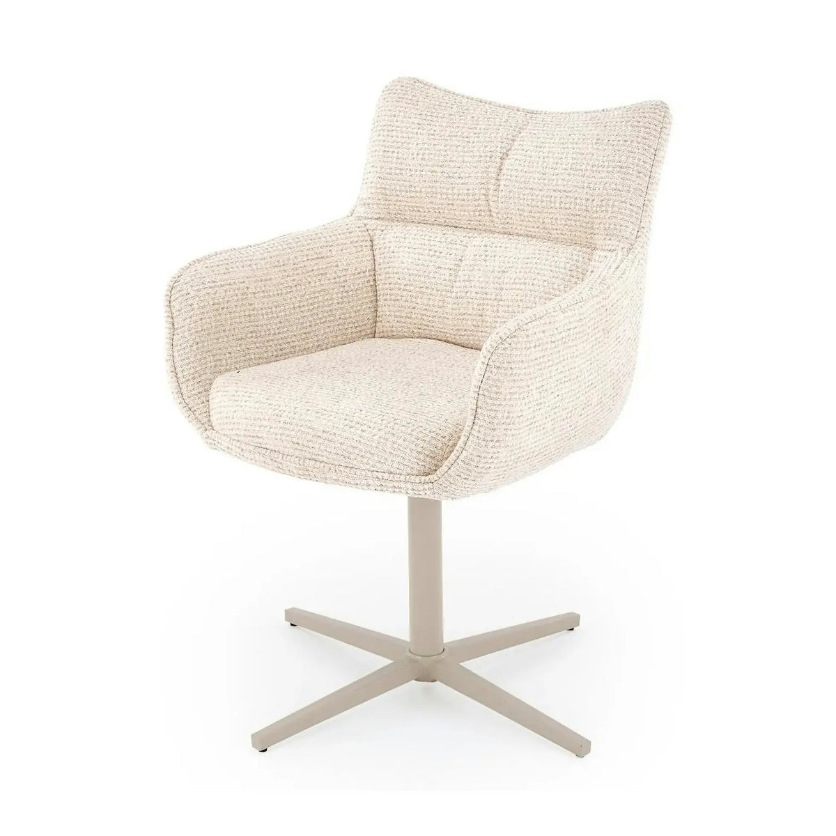 Scaun rotativ K614, bej/casmir, stofa/metal, 60x63x87 cm