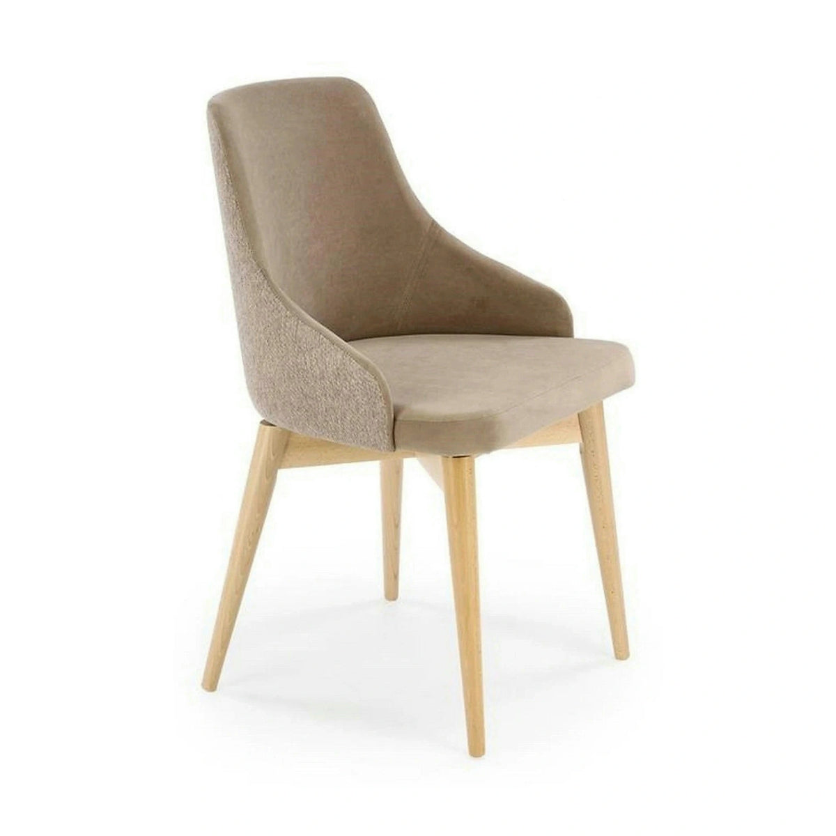Scaun rotativ MALAGA, bej/stejar, stofa clasica/lemn, 50x53x79 cm