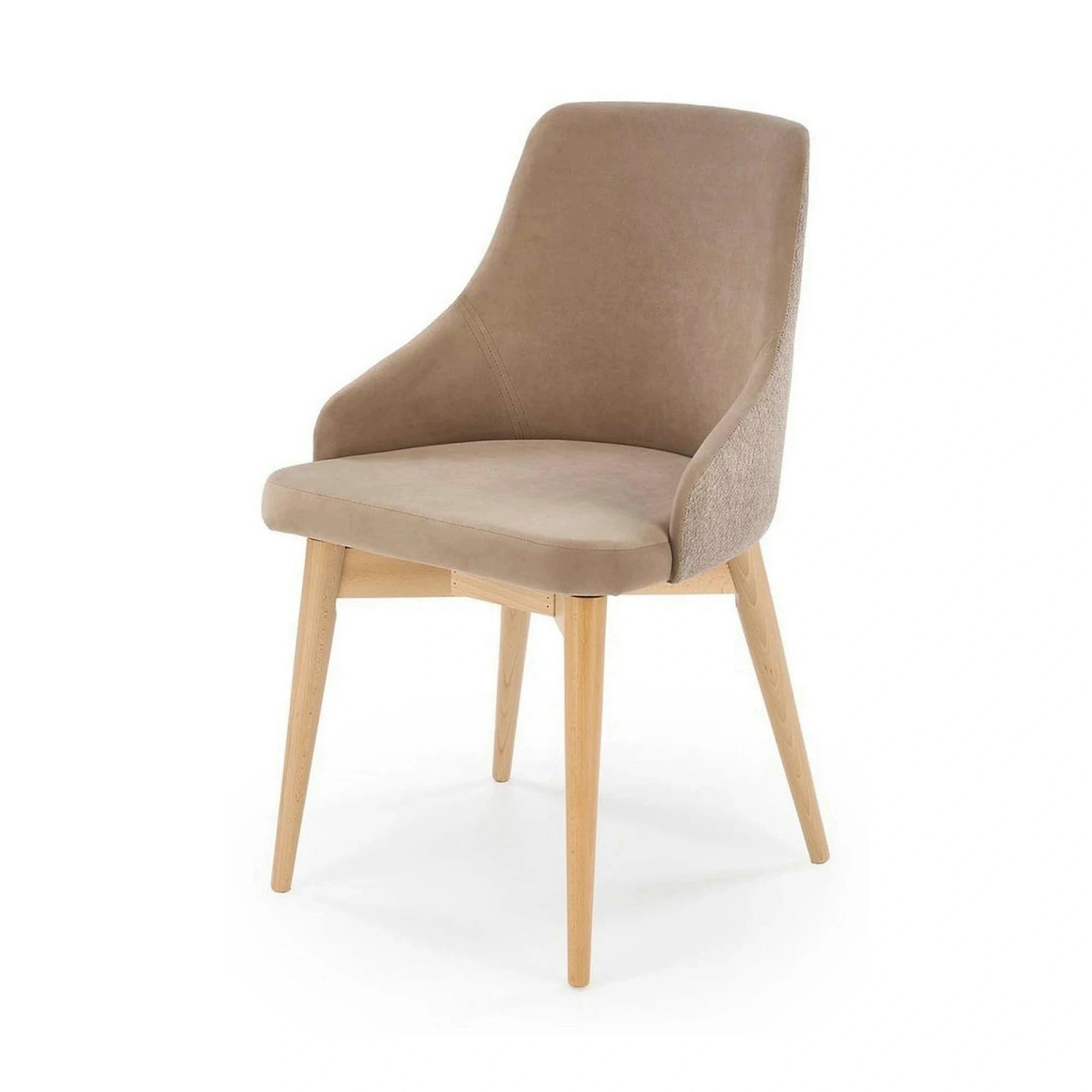 Scaun rotativ MALAGA, bej/stejar, stofa clasica/lemn, 50x53x79 cm