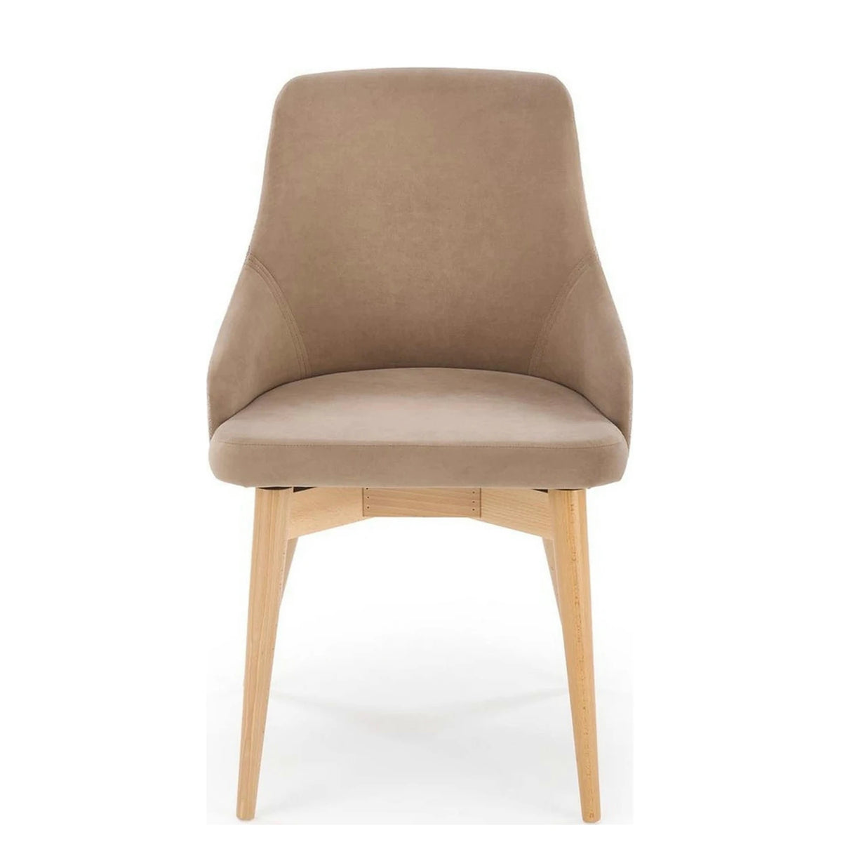 Scaun rotativ MALAGA, bej/stejar, stofa clasica/lemn, 50x53x79 cm