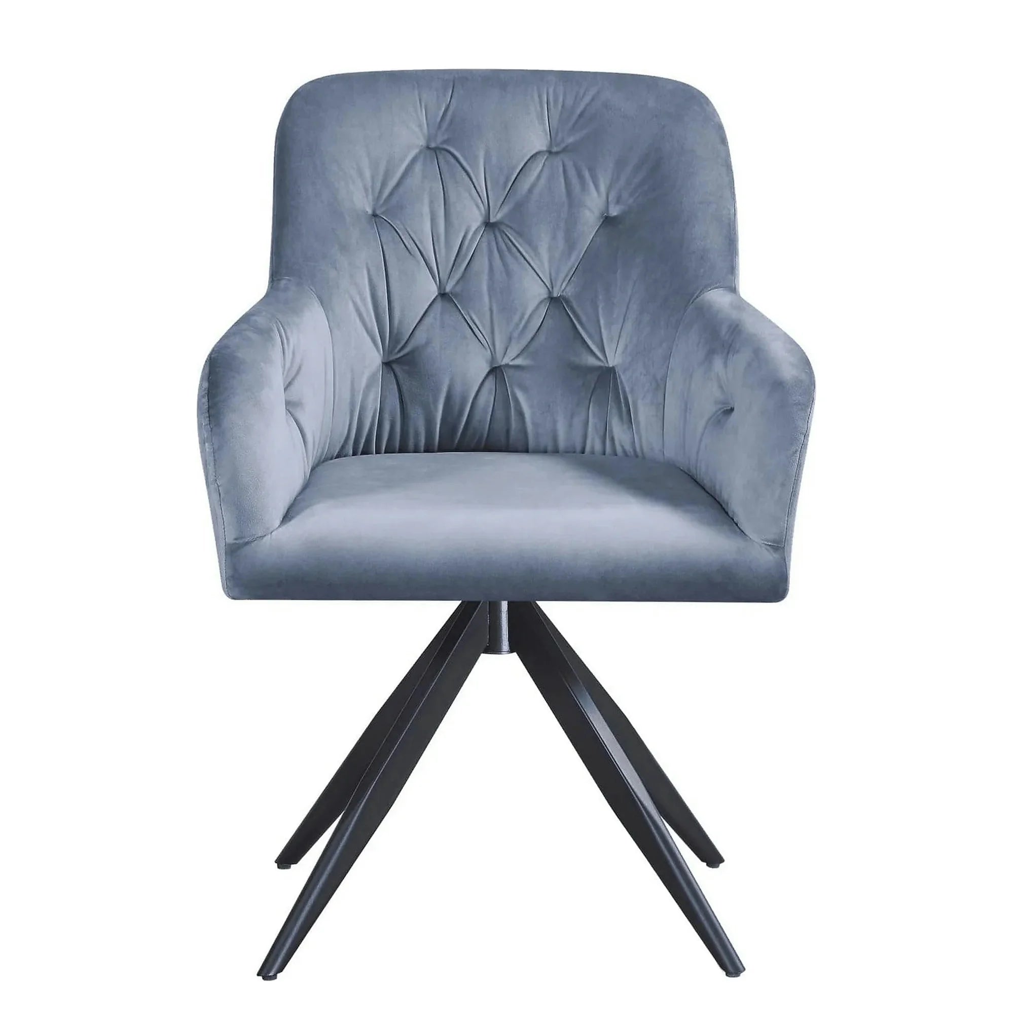 Scaun rotativ MAX, albastru deschis/negru, stofa catifelata/metal, 61x61x85 cm