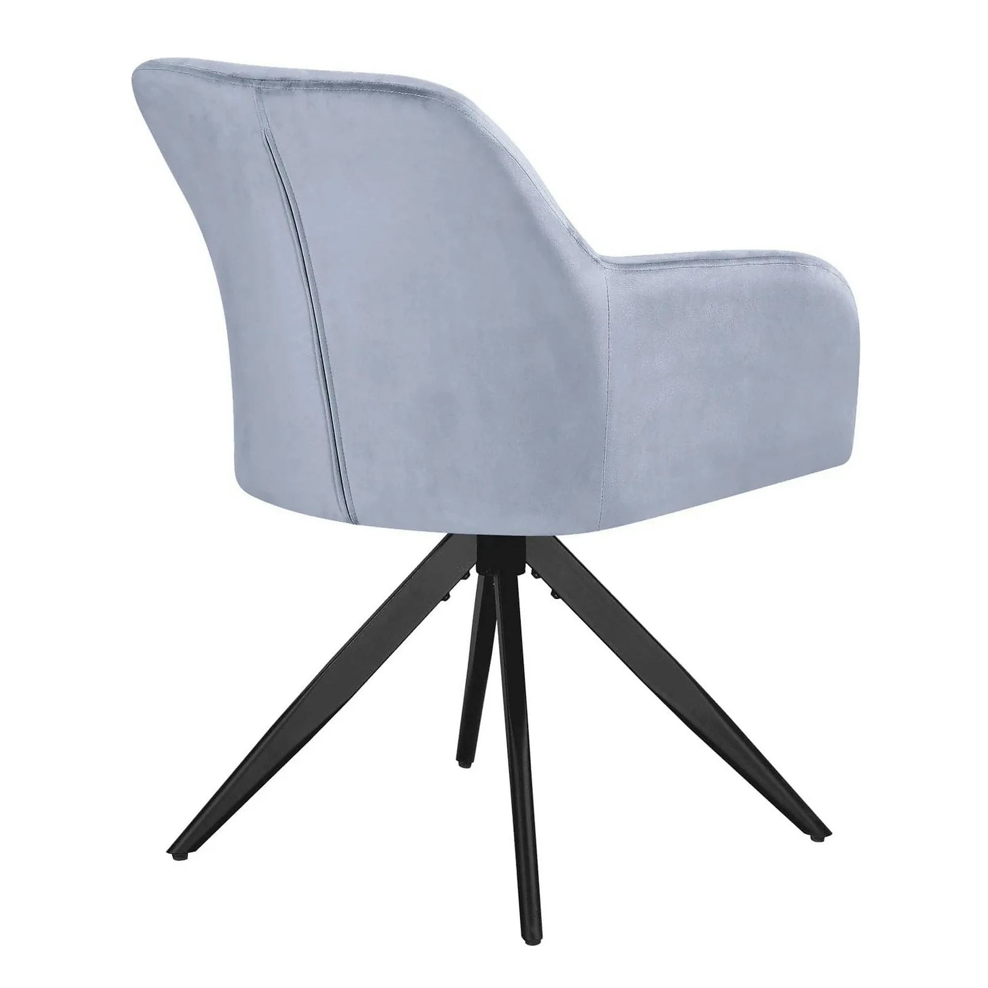 Scaun rotativ MAX, albastru deschis/negru, stofa catifelata/metal, 61x61x85 cm