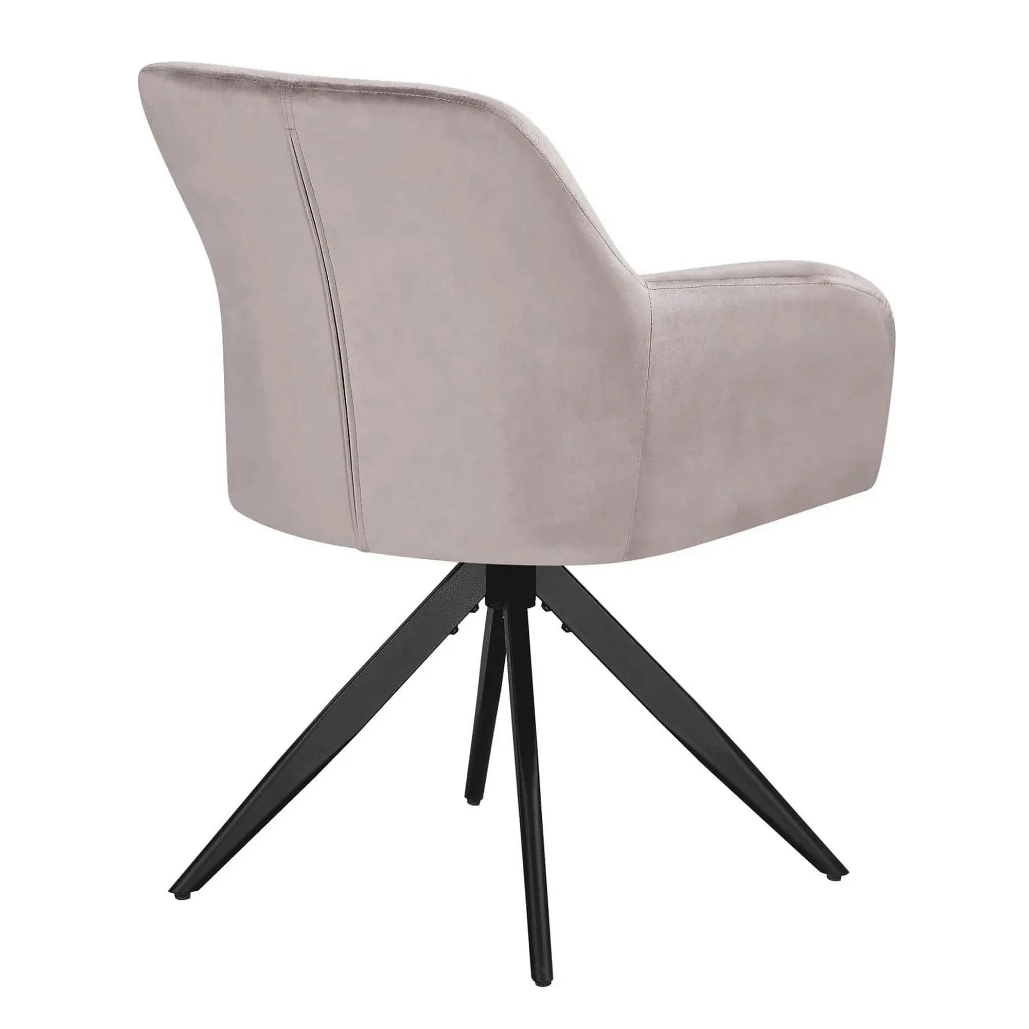 Scaun rotativ MAX, bej inchis/negru, stofa catifelata/metal, 61x61x85 cm