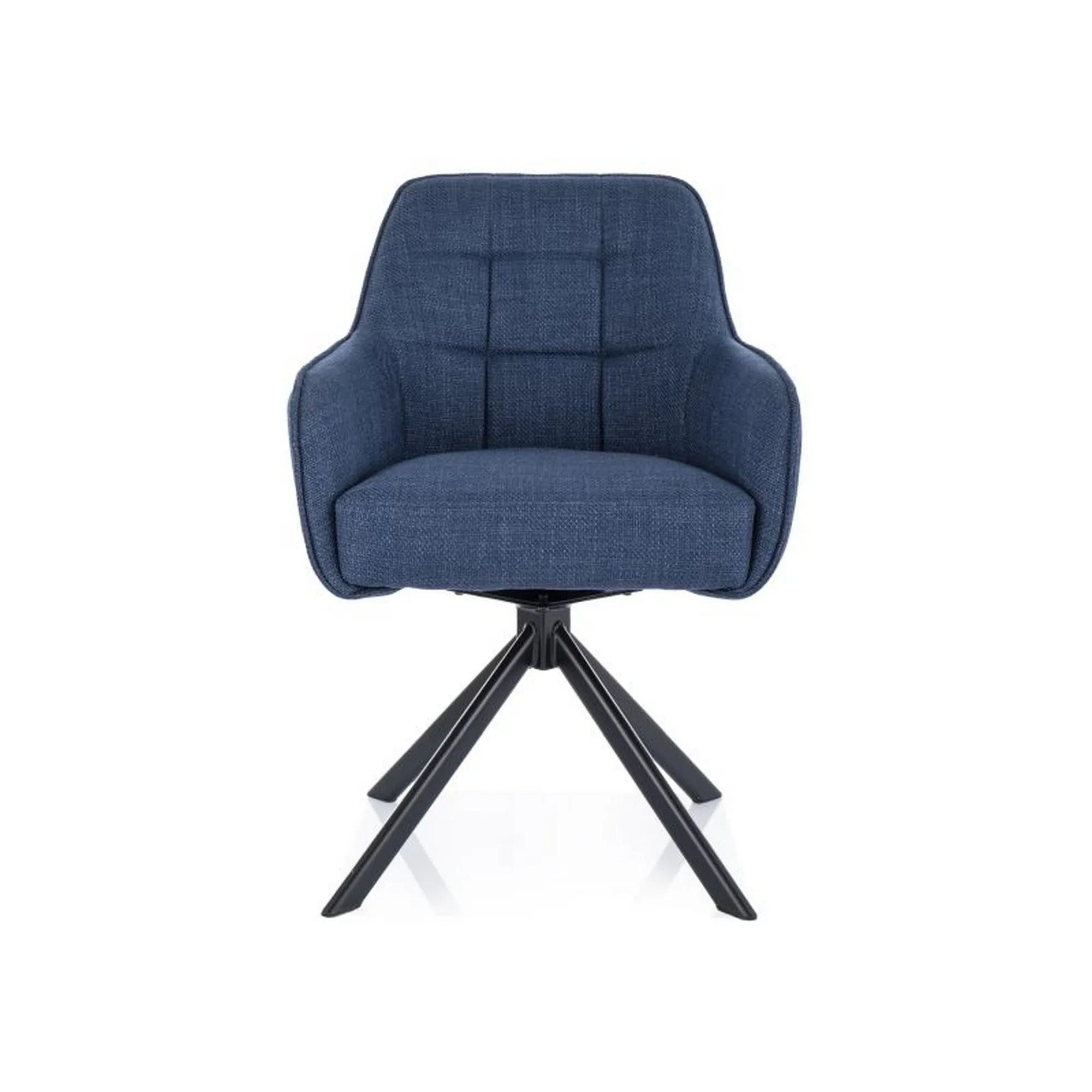 Scaun rotativ METRO, albastru/negru, stofa clasica/metal, 57x45x84 cm