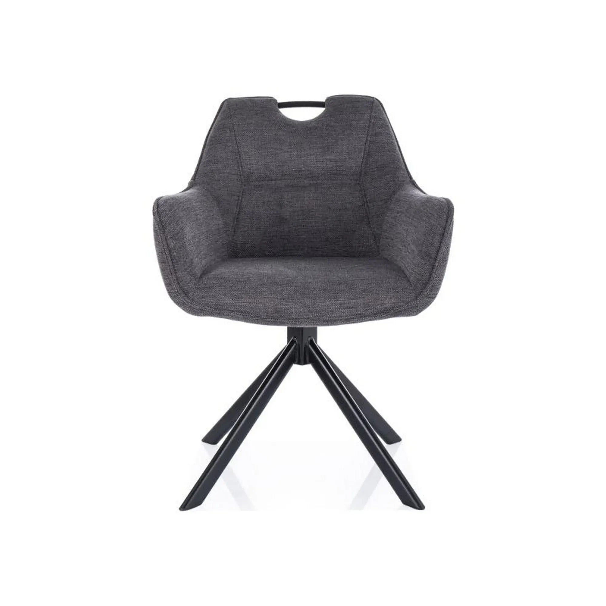 Scaun rotativ REMO, gri/negru, stofa clasica/metal, 60x40x84 cm