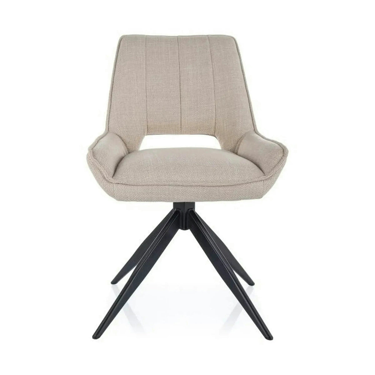 Scaun rotativ TELLO, bej deschis/negru, stofa clasica/metal, 54x46x84 cm