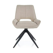 Scaun rotativ TELLO, bej deschis/negru, stofa clasica/metal, 54x46x84 cm