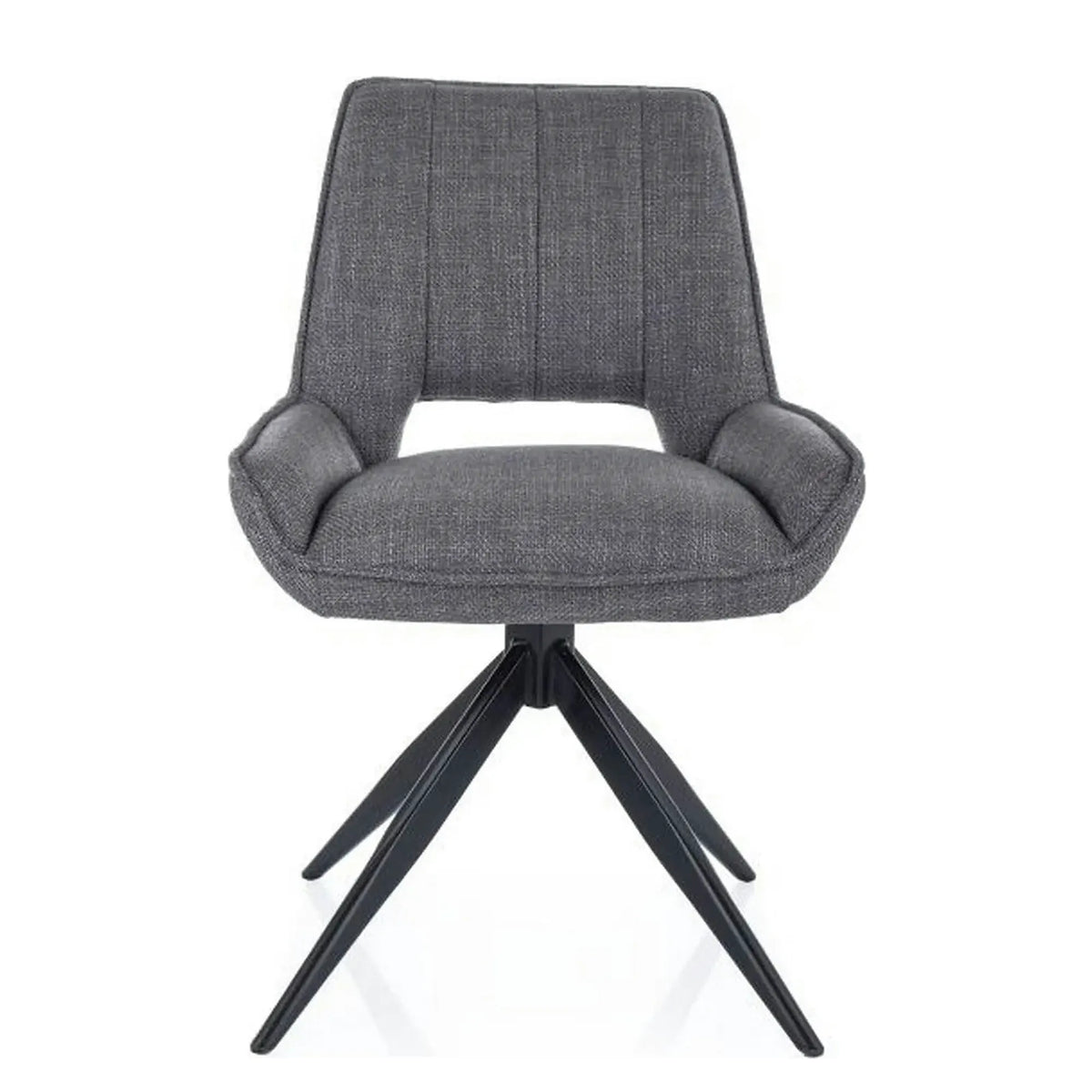 Scaun rotativ TELLO, gri/negru, stofa clasica/metal, 54x46x84 cm