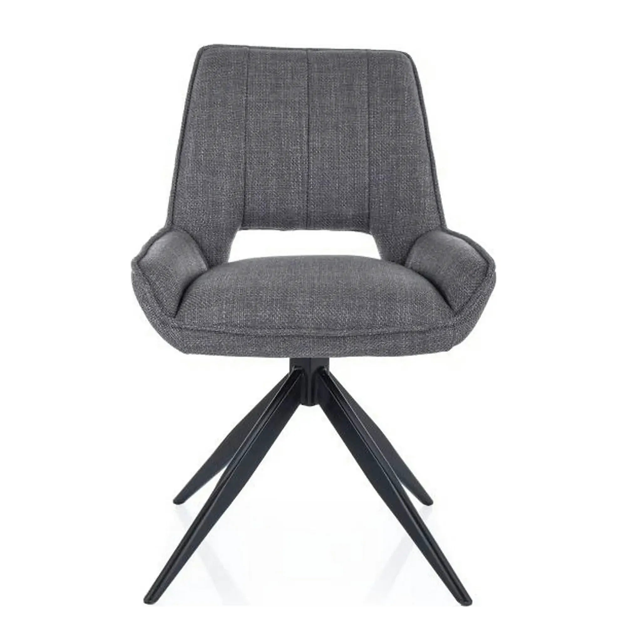 Scaun rotativ TELLO, gri/negru, stofa clasica/metal, 54x46x84 cm