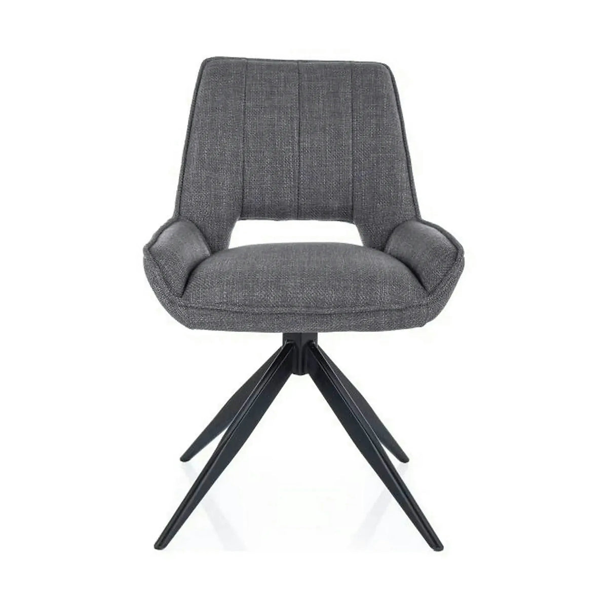 Scaun rotativ TELLO, gri/negru, stofa clasica/metal, 54x46x84 cm
