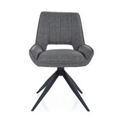 Scaun rotativ TELLO, gri/negru, stofa clasica/metal, 54x46x84 cm