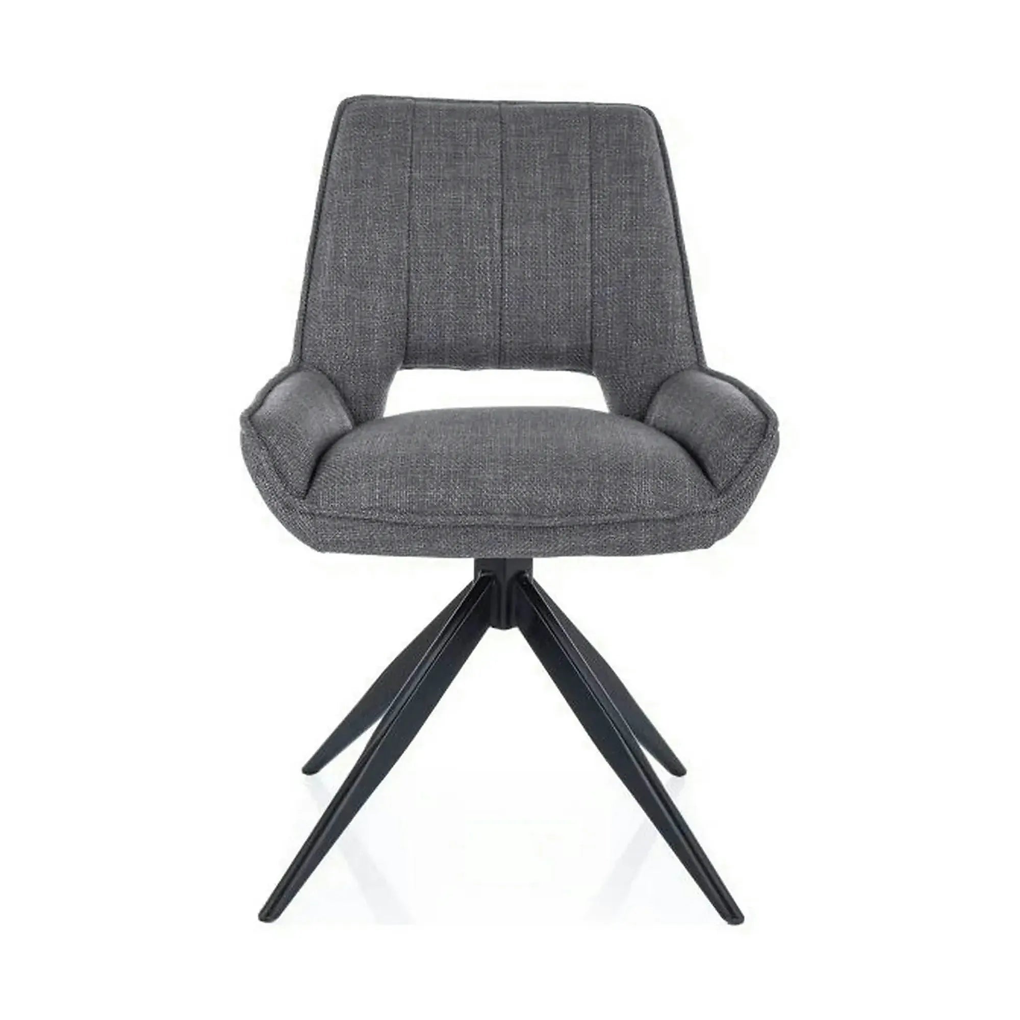 Scaun rotativ TELLO, gri/negru, stofa clasica/metal, 54x46x84 cm