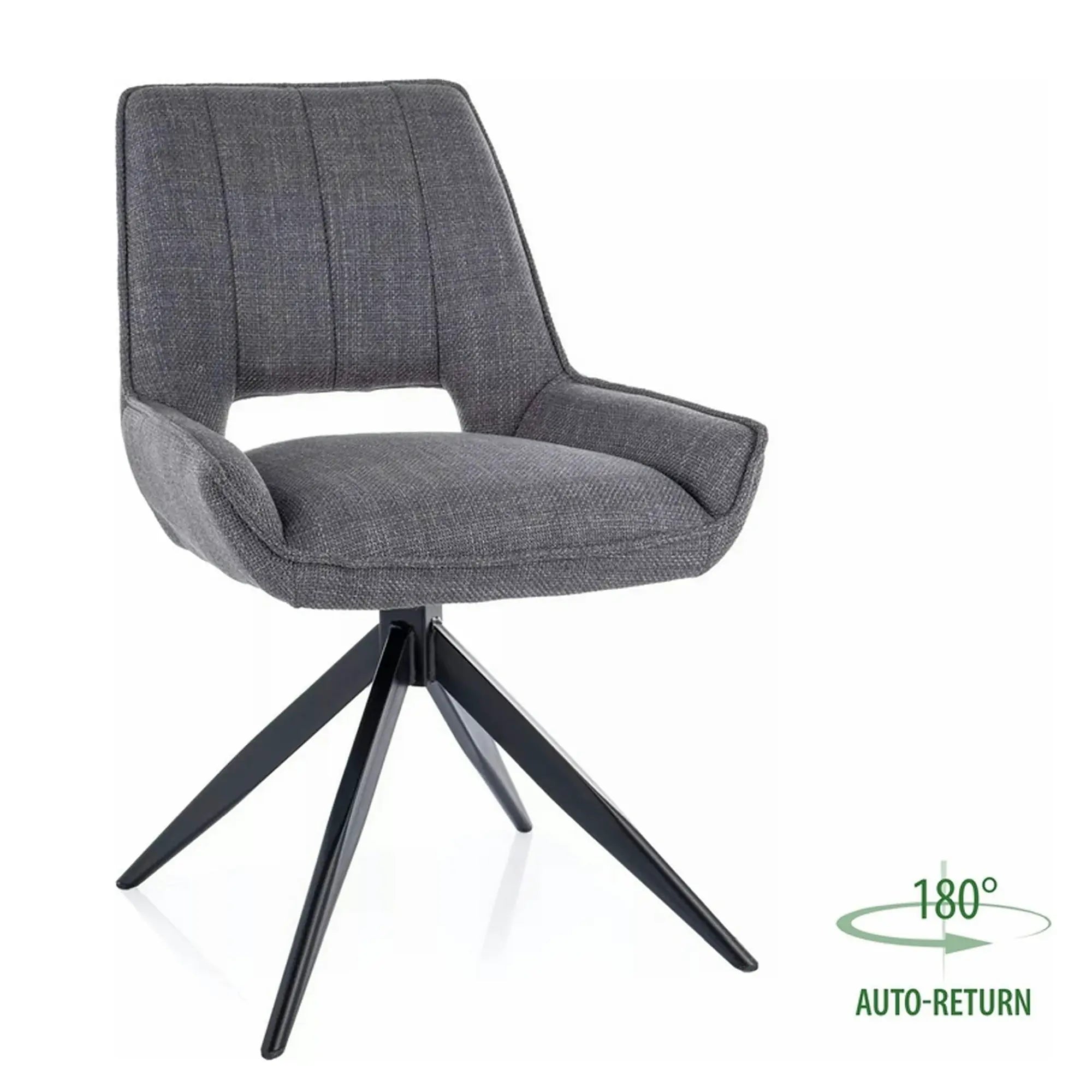 Scaun rotativ TELLO, gri/negru, stofa clasica/metal, 54x46x84 cm