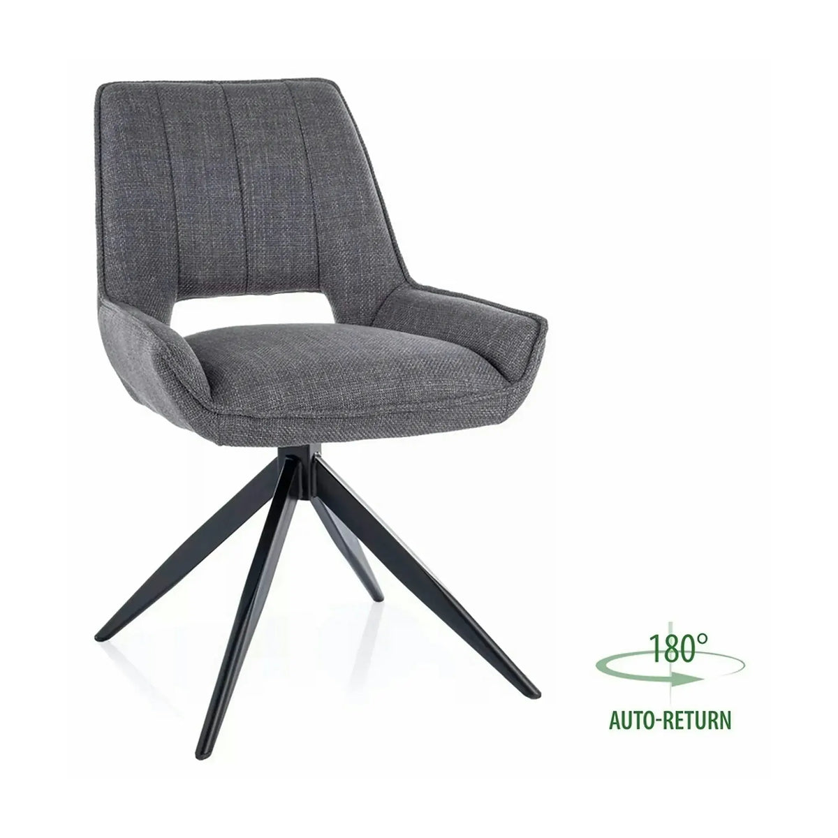Scaun rotativ TELLO, gri/negru, stofa clasica/metal, 54x46x84 cm