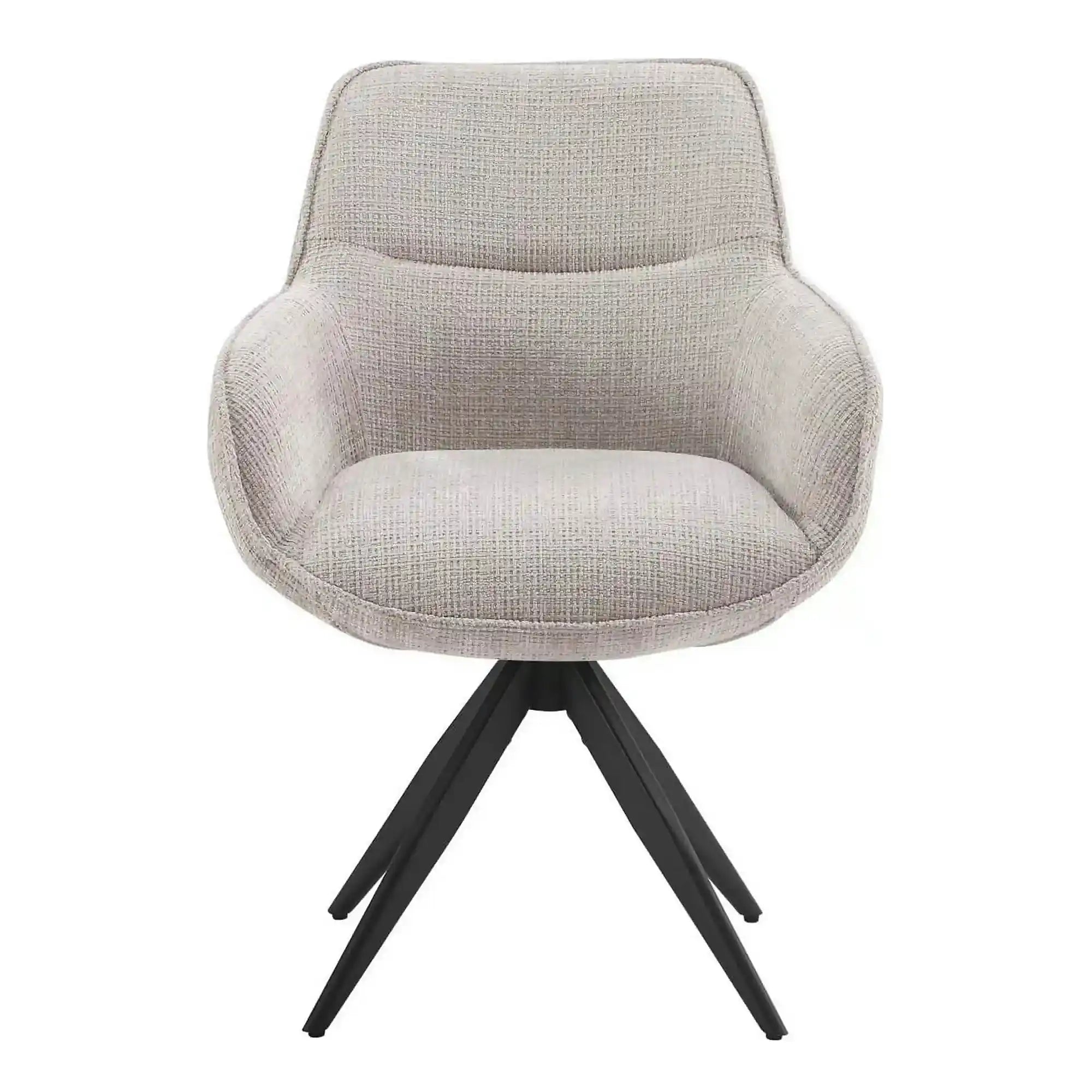 Scaun rotativ TURIN, bej/negru, stofa clasica/metal, 65x62x86 cm