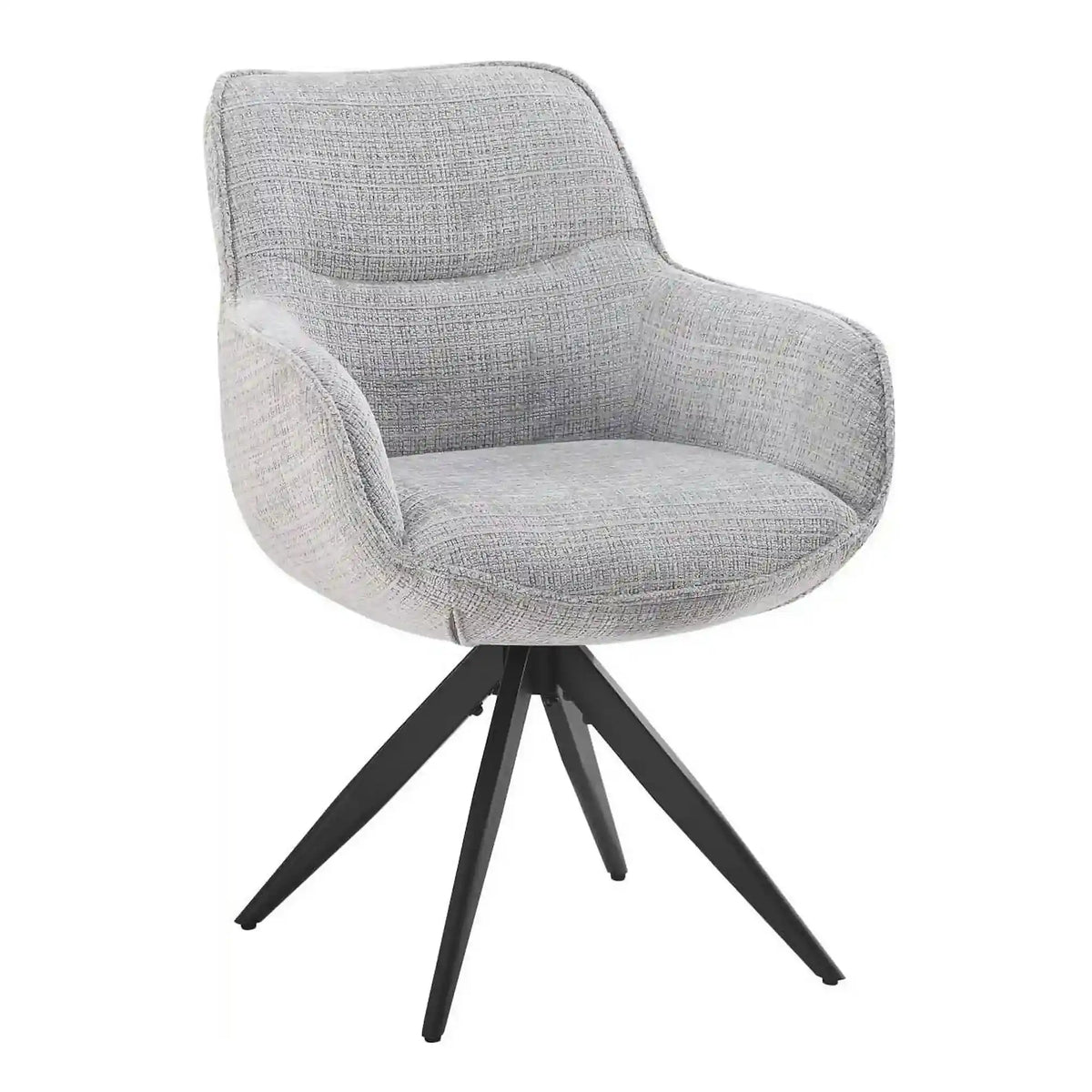 Scaun rotativ TURIN, gri deschis/negru, stofa clasica/metal, 65x62x86 cm