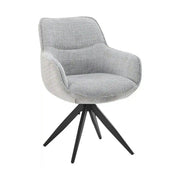 Scaun rotativ TURIN, gri deschis/negru, stofa clasica/metal, 65x62x86 cm