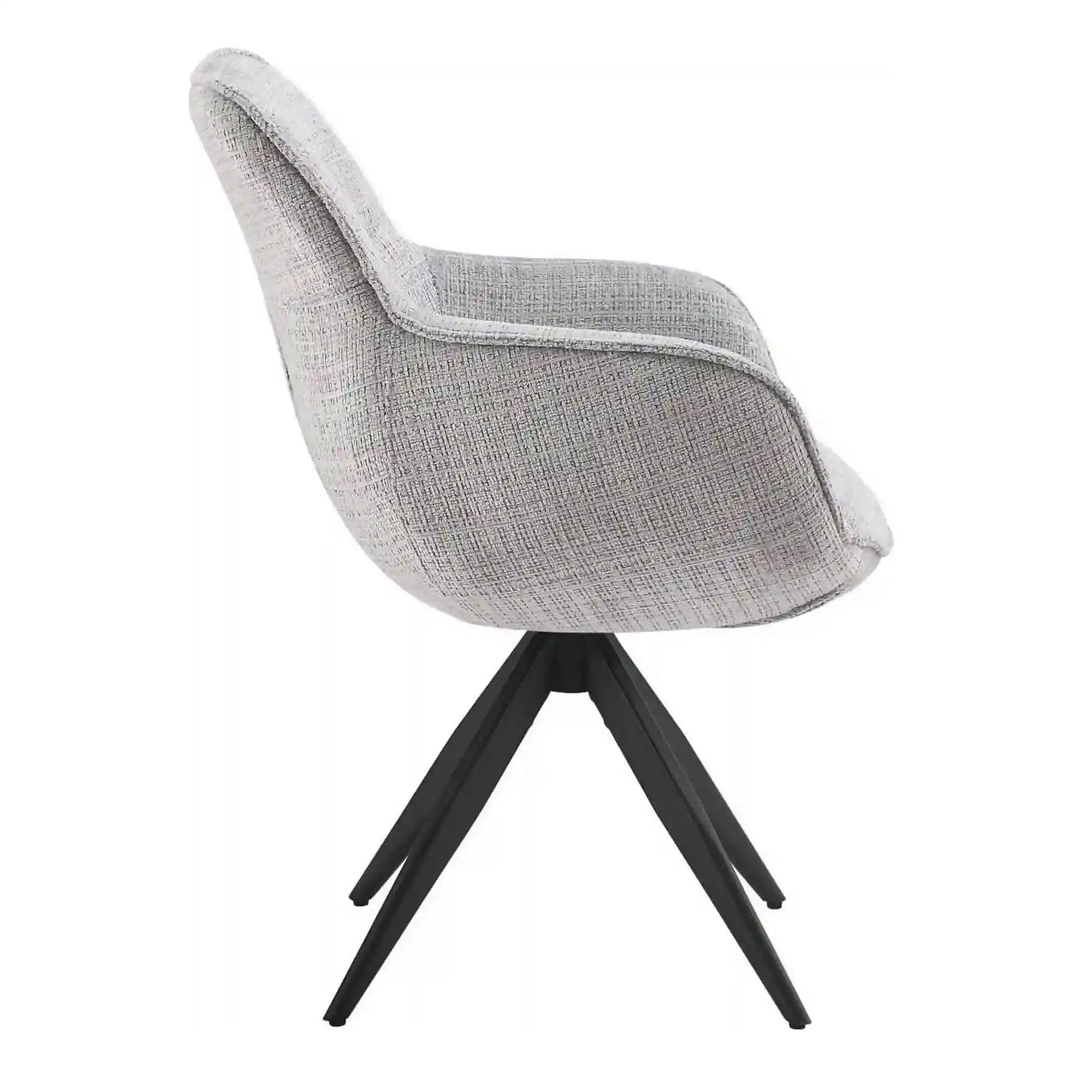 Scaun rotativ TURIN, gri deschis/negru, stofa clasica/metal, 65x62x86 cm