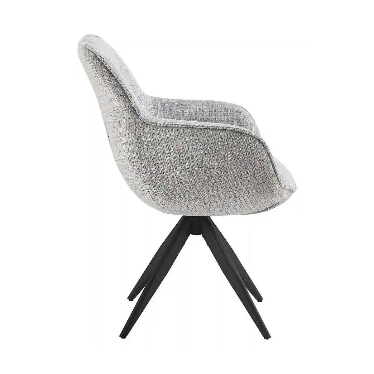 Scaun rotativ TURIN, gri deschis/negru, stofa clasica/metal, 65x62x86 cm