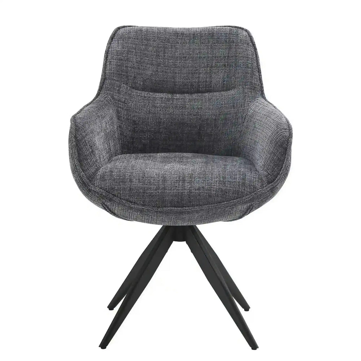 Scaun rotativ TURIN, gri inchis/negru, stofa clasica/metal, 65x62x86 cm