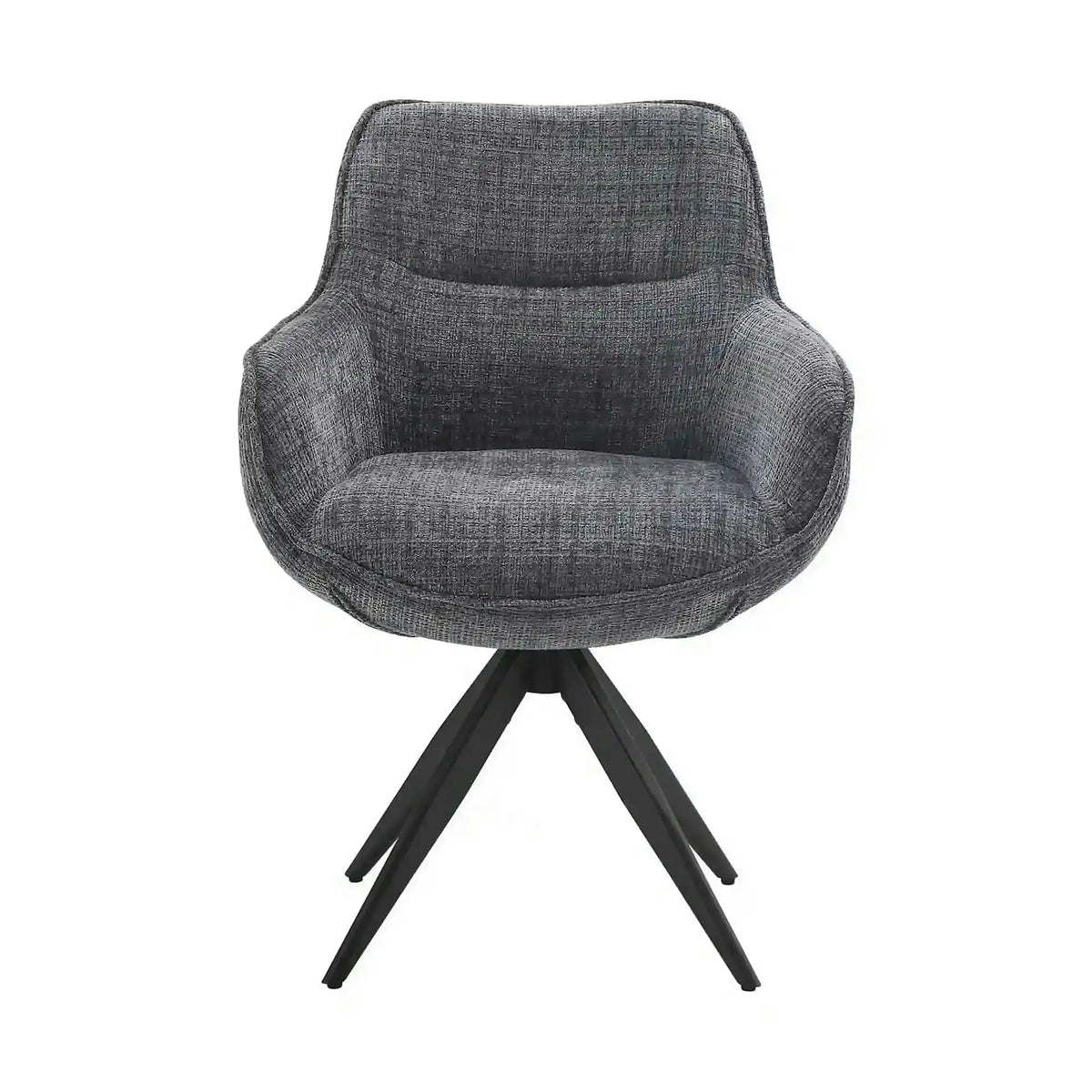Scaun rotativ TURIN, gri inchis/negru, stofa clasica/metal, 65x62x86 cm