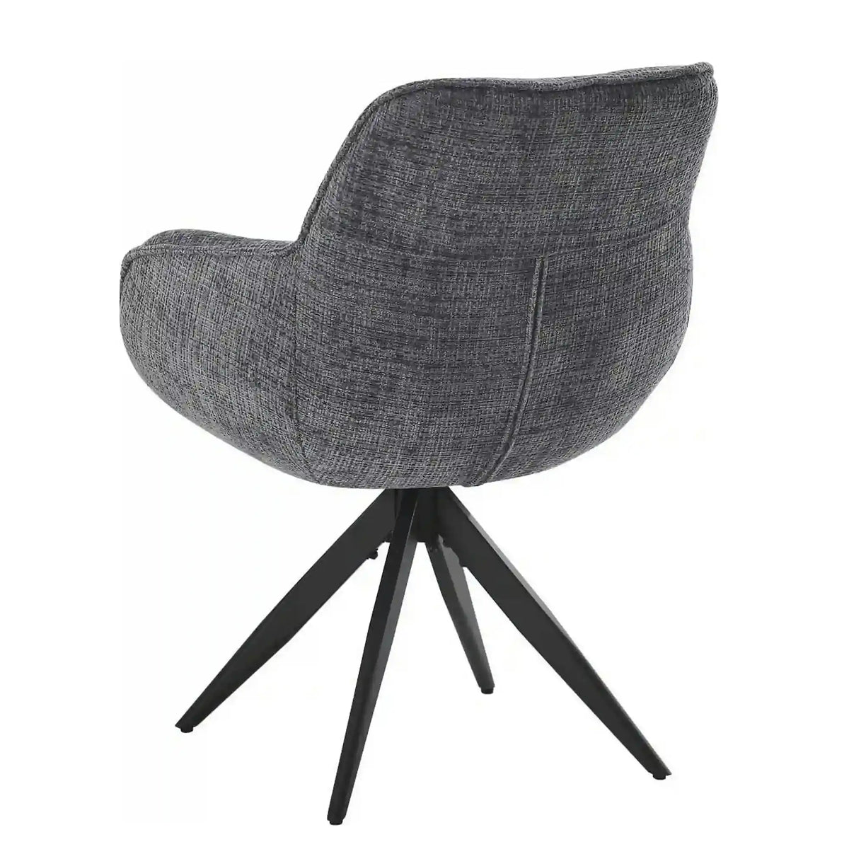 Scaun rotativ TURIN, gri inchis/negru, stofa clasica/metal, 65x62x86 cm