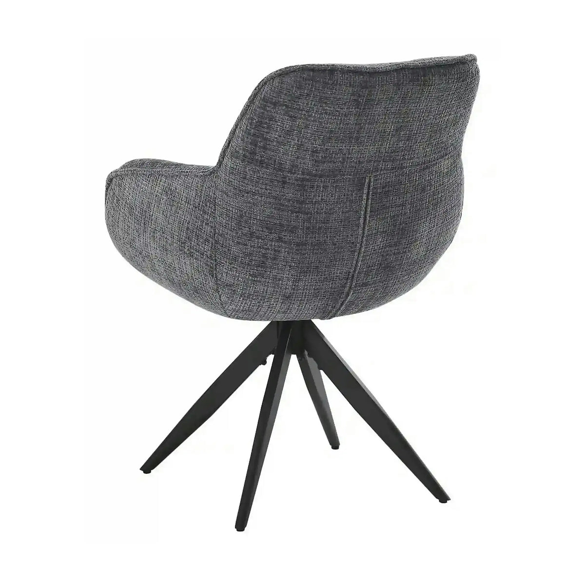 Scaun rotativ TURIN, gri inchis/negru, stofa clasica/metal, 65x62x86 cm