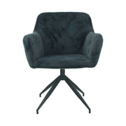Scaun rotativ VELEZA NEW,  gri inchis/negru, stofa catifelata/metal, 66x66x83 cm
