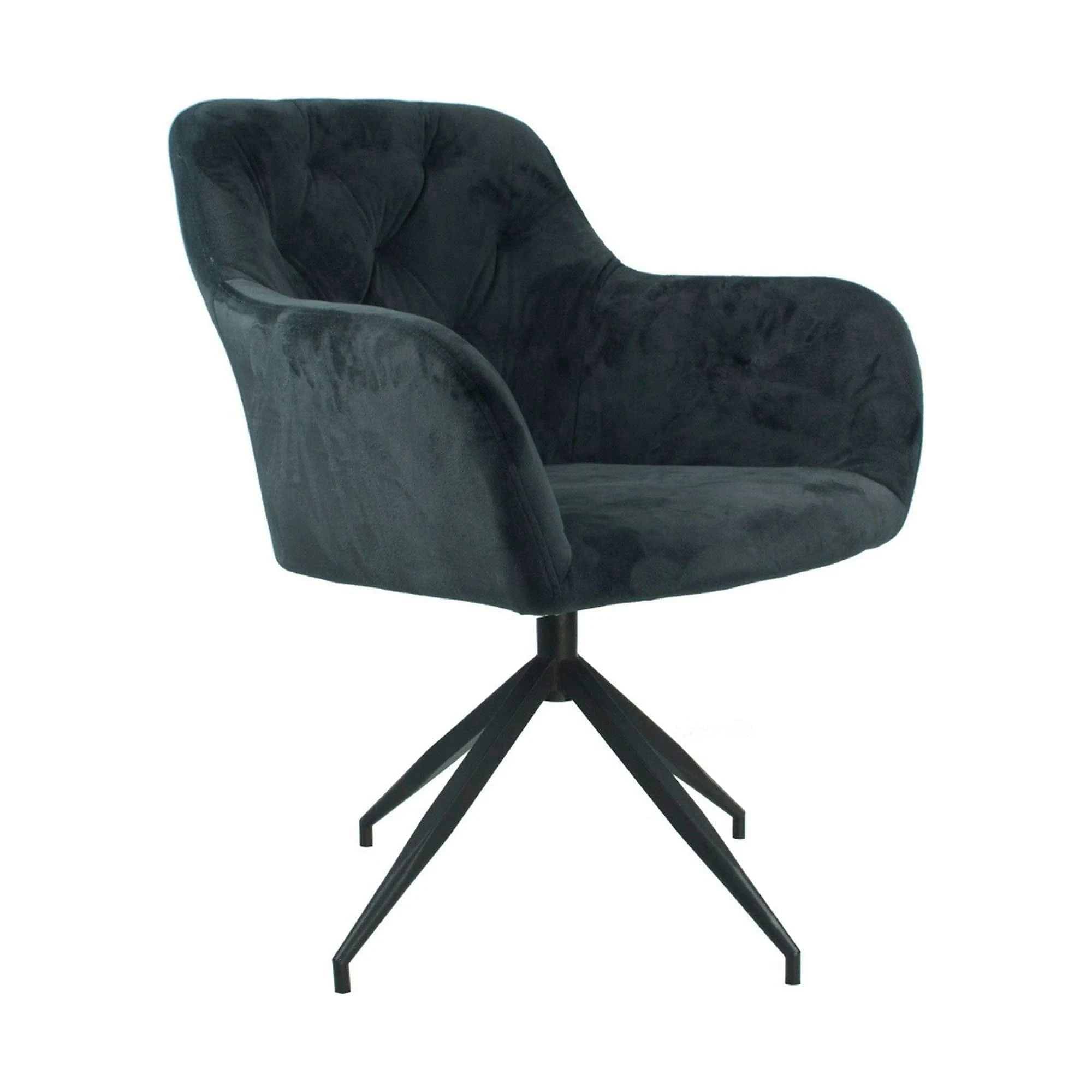 Scaun rotativ VELEZA NEW,  gri inchis/negru, stofa catifelata/metal, 66x66x83 cm