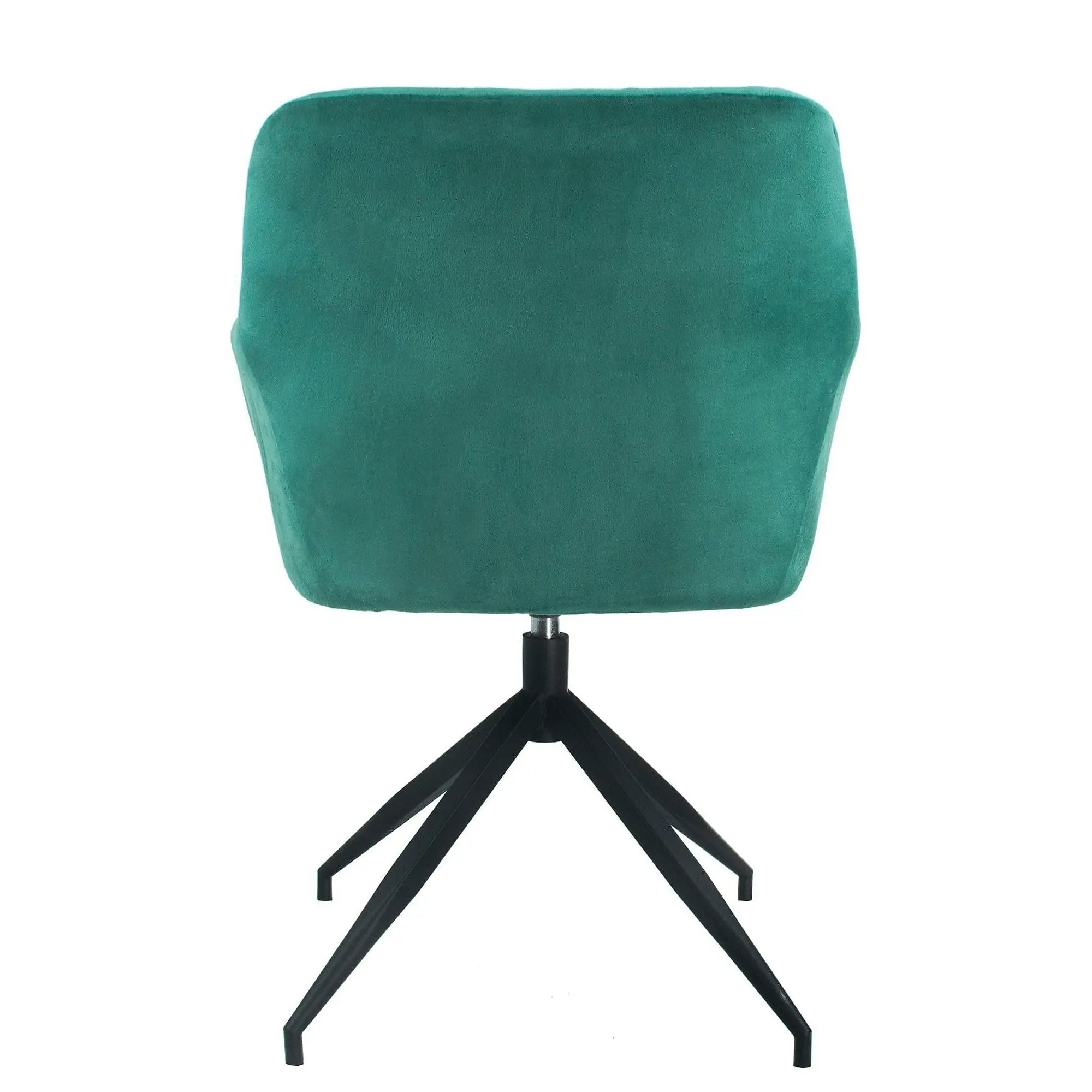 Scaun rotativ VELEZA NEW, verde/negru, stofa catifelata/metal, 66x66x83 cm