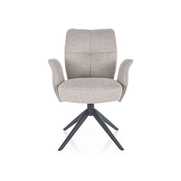 Scaun rotativ WING, bej deschis/negru, stofa clasica/metal, 66x45x90 cm