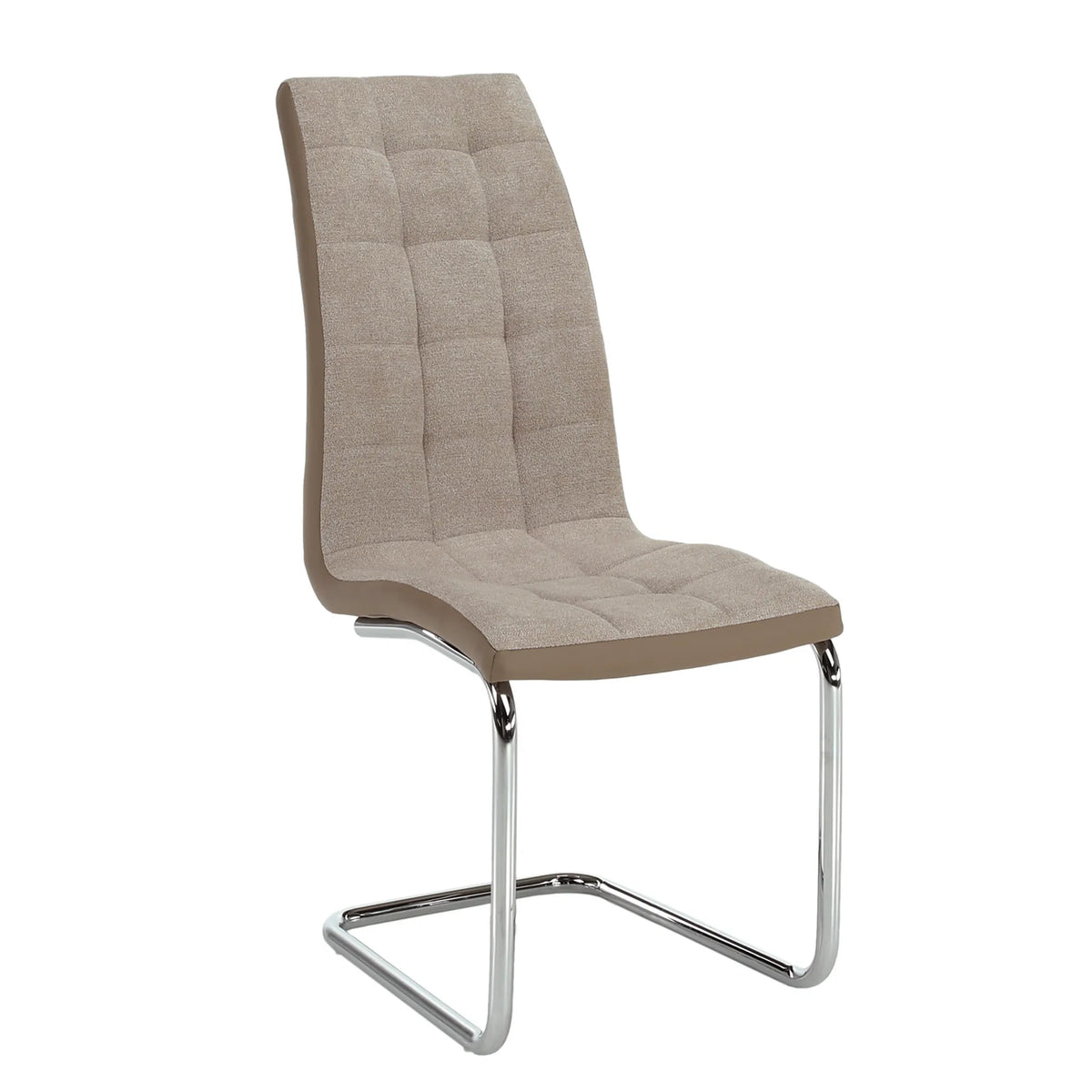 Scaun SALOMA NEW, bej/crom, textil/piele ecologica/metal, 42x57x105 cm
