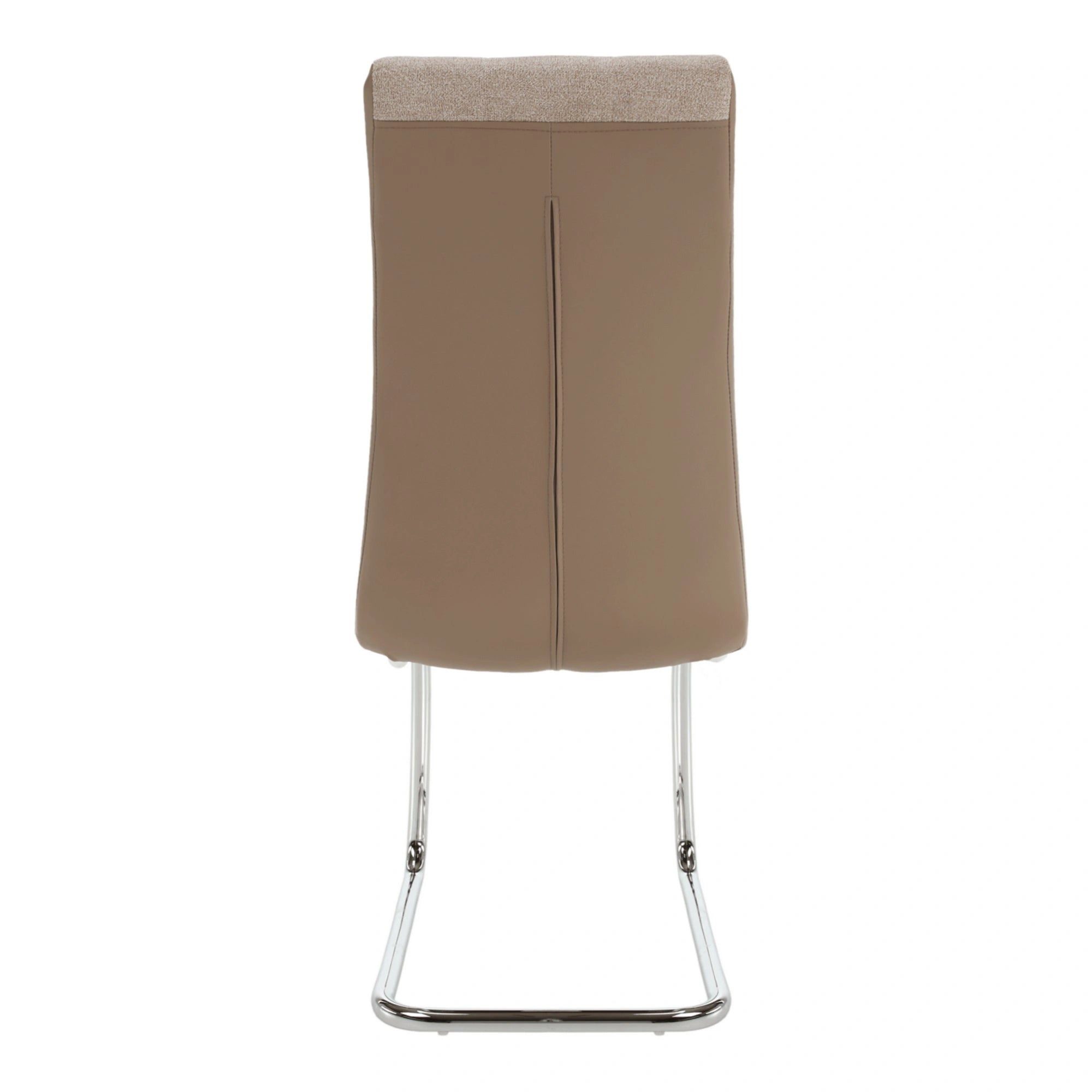 Scaun SALOMA NEW, bej/crom, textil/piele ecologica/metal, 42x57x105 cm