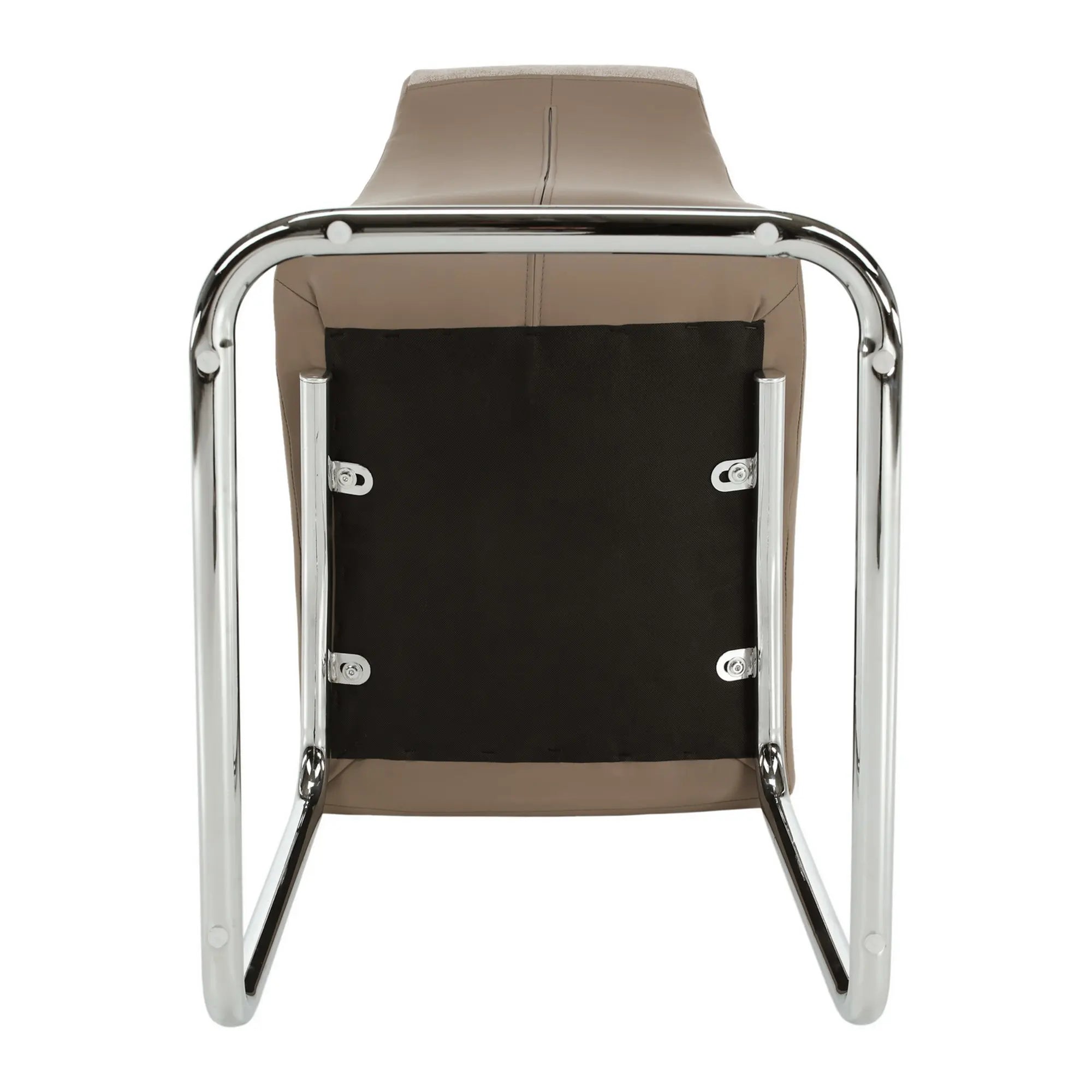 Scaun SALOMA NEW, bej/crom, textil/piele ecologica/metal, 42x57x105 cm