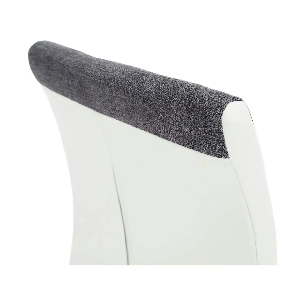 Scaun SALOMA NEW, gri/alb/crom, stofa clasica/piele ecologica/metal, 42x57x105 cm