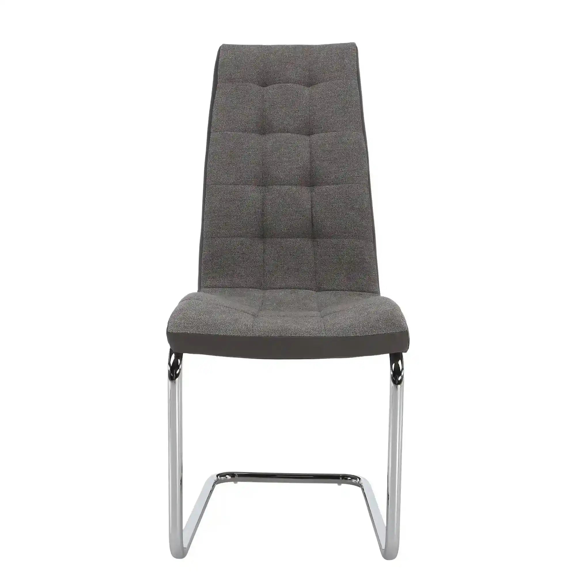 Scaun SALOMA NEW, gri, stofa clasica/pielele ecologica/metal, 42x56.5x105 cm