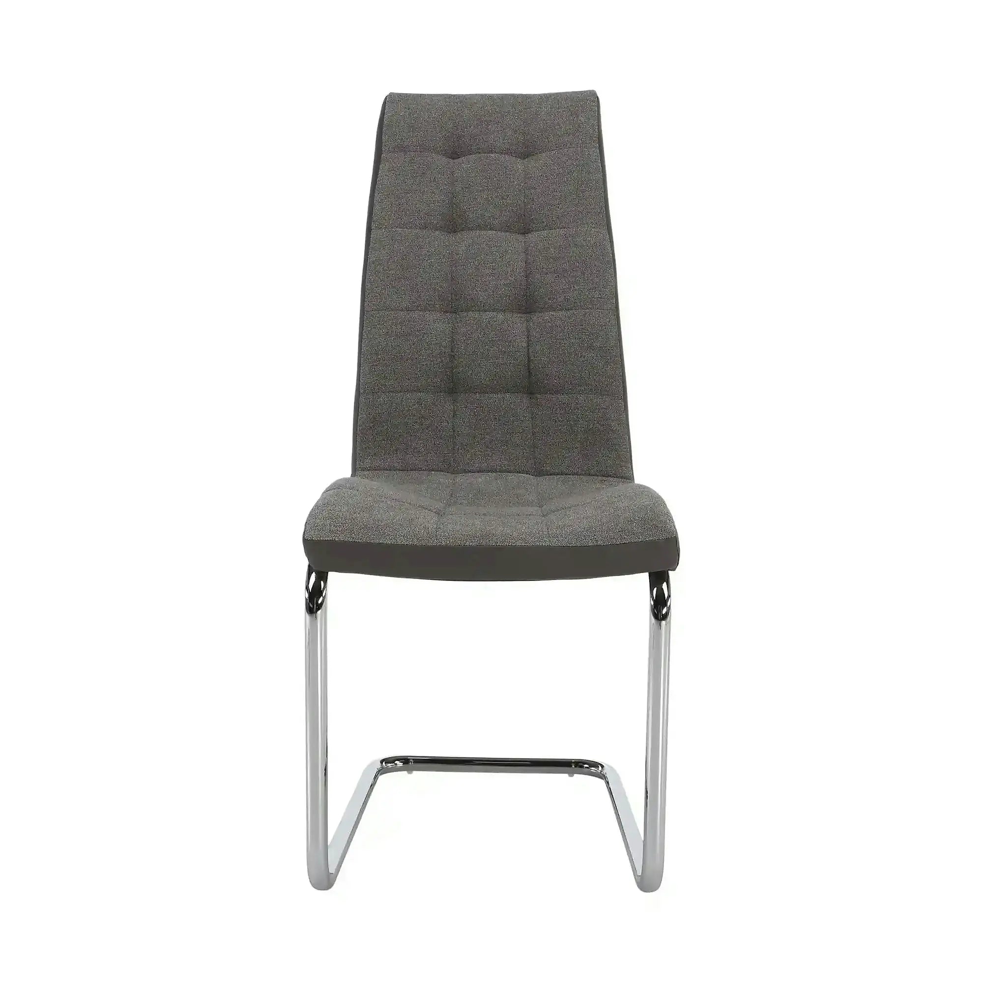 Scaun SALOMA NEW, gri, stofa clasica/pielele ecologica/metal, 42x56.5x105 cm