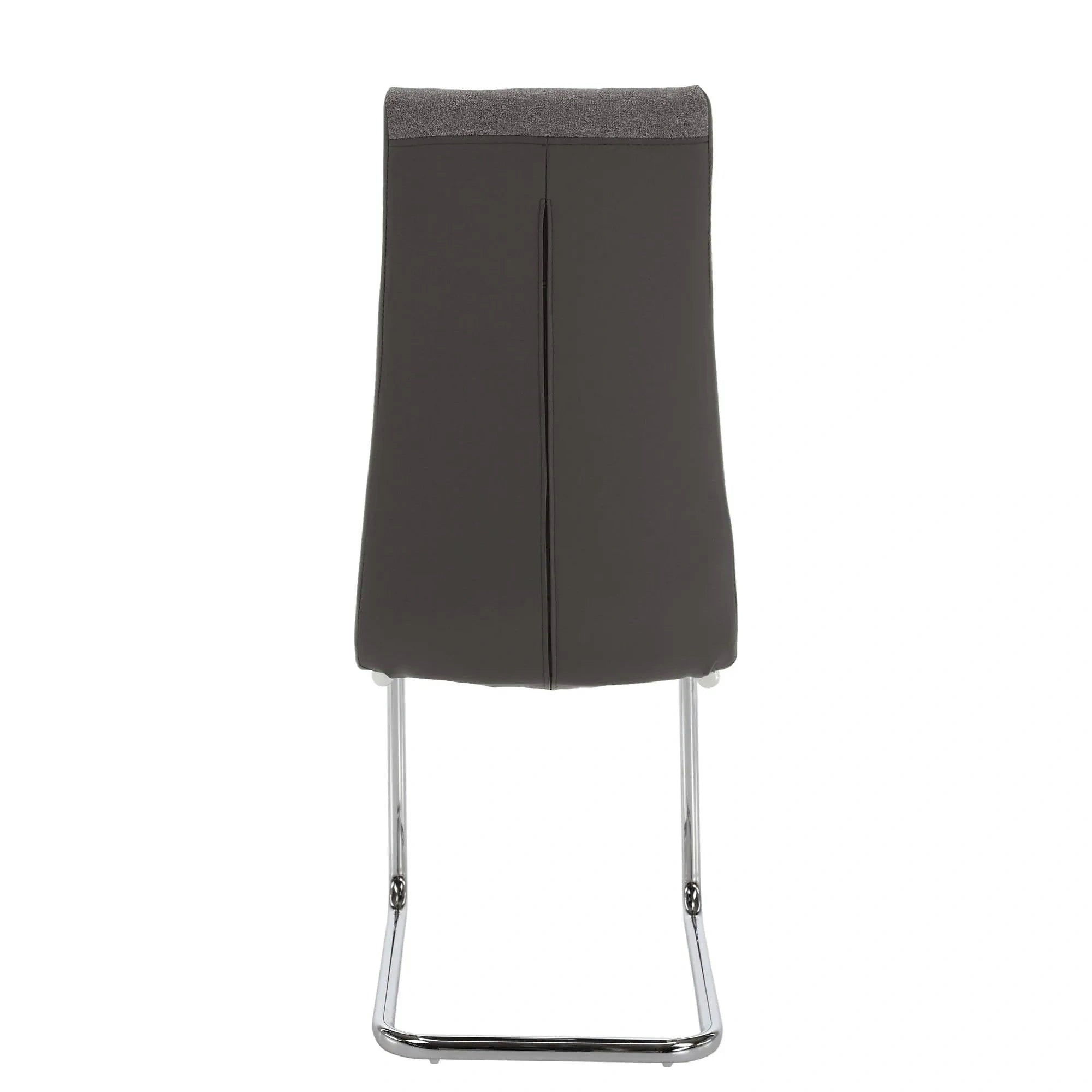 Scaun SALOMA NEW, gri, stofa clasica/pielele ecologica/metal, 42x56.5x105 cm