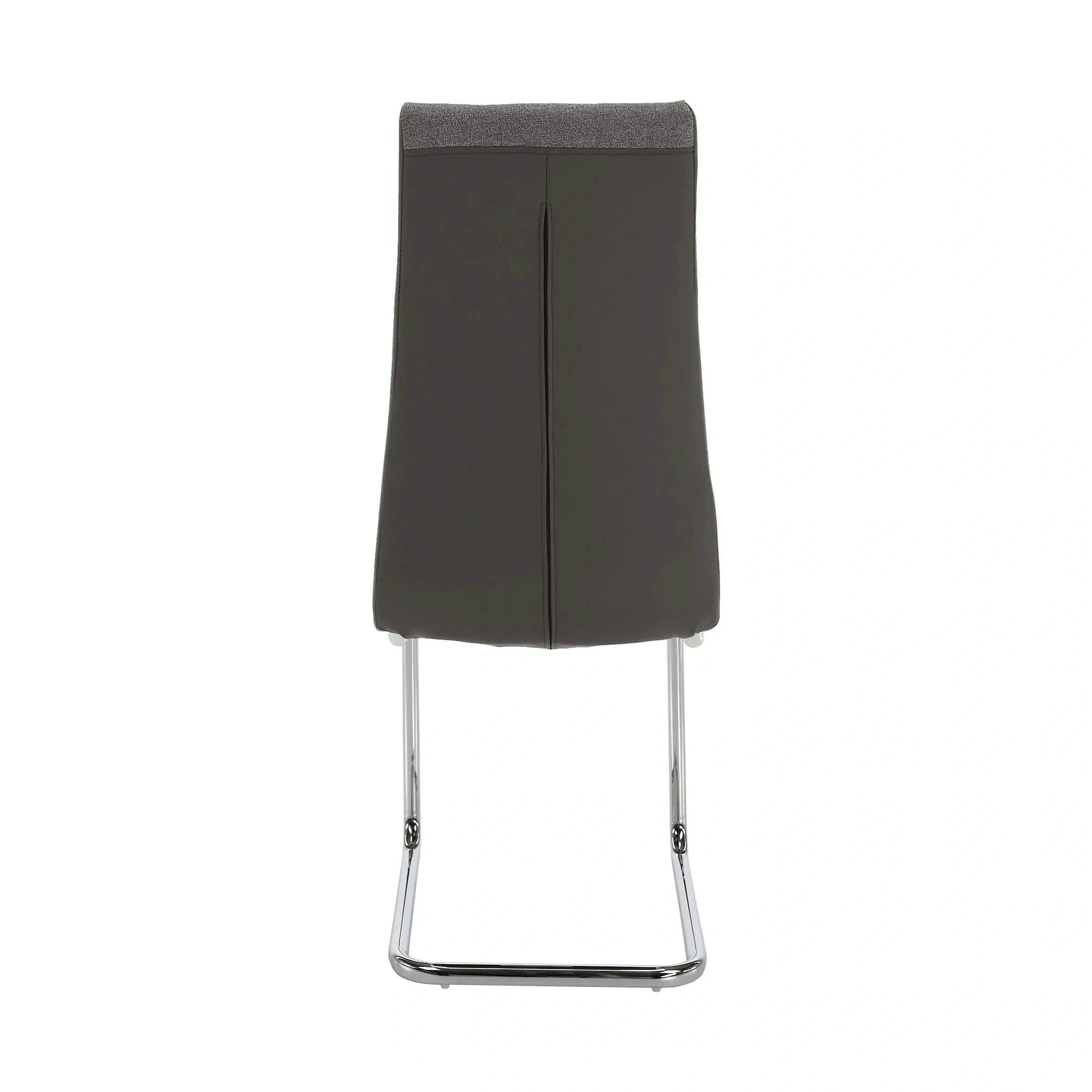 Scaun SALOMA NEW, gri, stofa clasica/pielele ecologica/metal, 42x56.5x105 cm